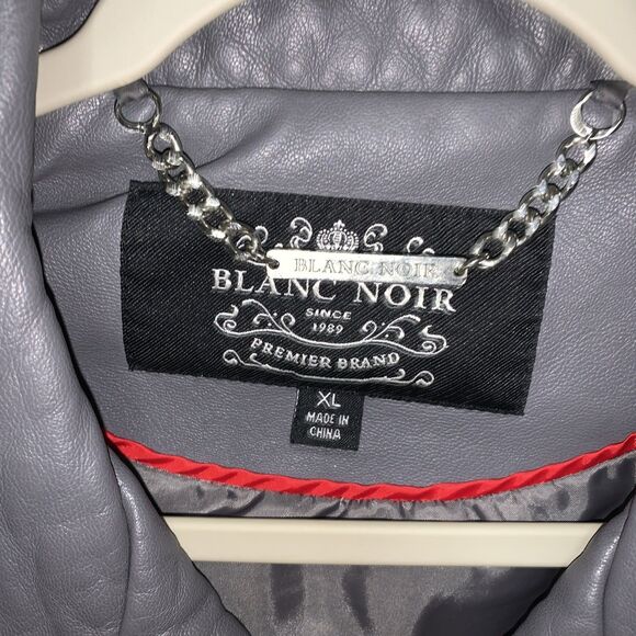 Blanc Noir Women’s Faux Leather Vest Size XL Gray - Picture 2 of 5